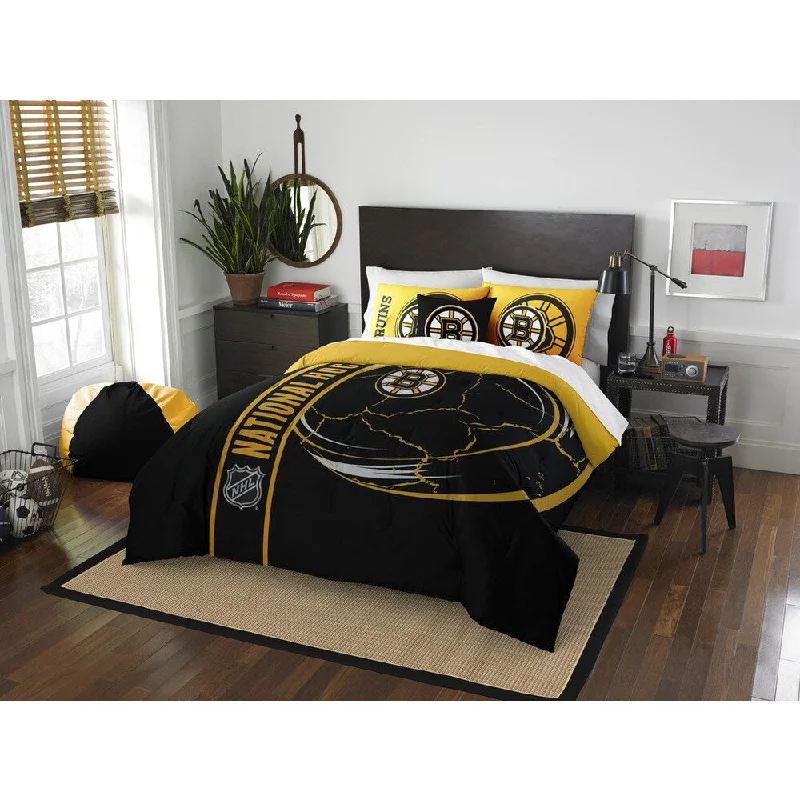 The Northwest Company Official NHL Boston Bruins Full Applique 3-piece Comforter Set