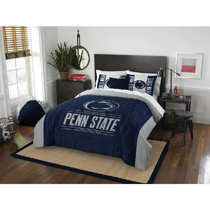 The Northwest Company Penn State Modern Take Blue and Grey Polyester Full/Queen 3-piece Comforter Set