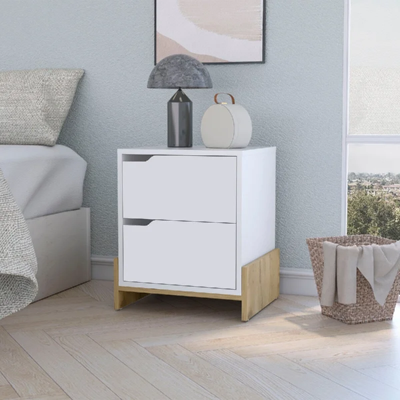 2-Drawer Nightstand in White