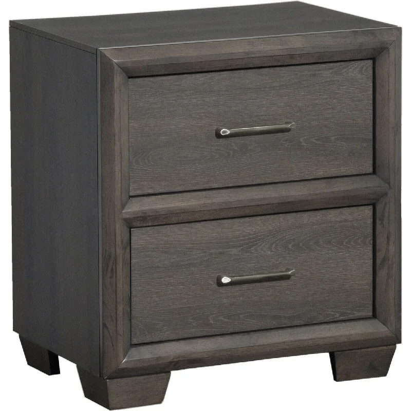 24" Wide Nightstand with 2 Drawers in Brown