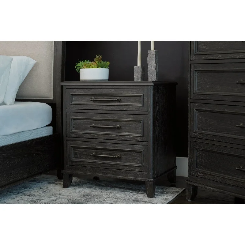 Abbyson Cindi Grey 3 Drawer Nightstand