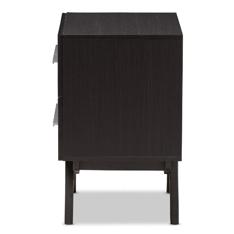 Auburn 2 Drawer Nightstand in Dark Brown