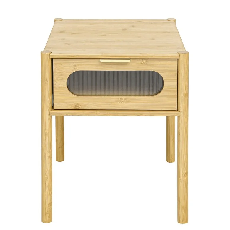 Bamboo Nightstand with 1 Drawer