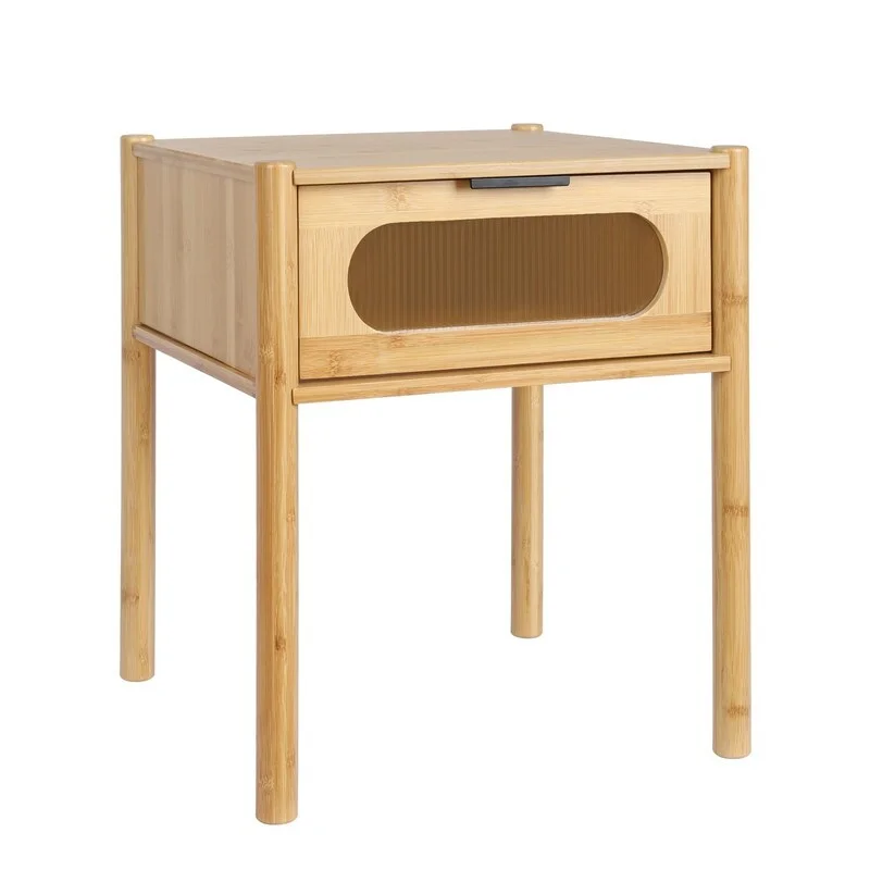 Bamboo Nightstand with 1 Drawer