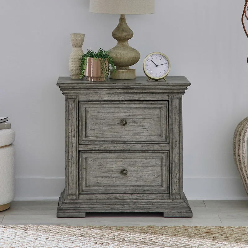 Big Valley Graystone Nightstand with Charging Station