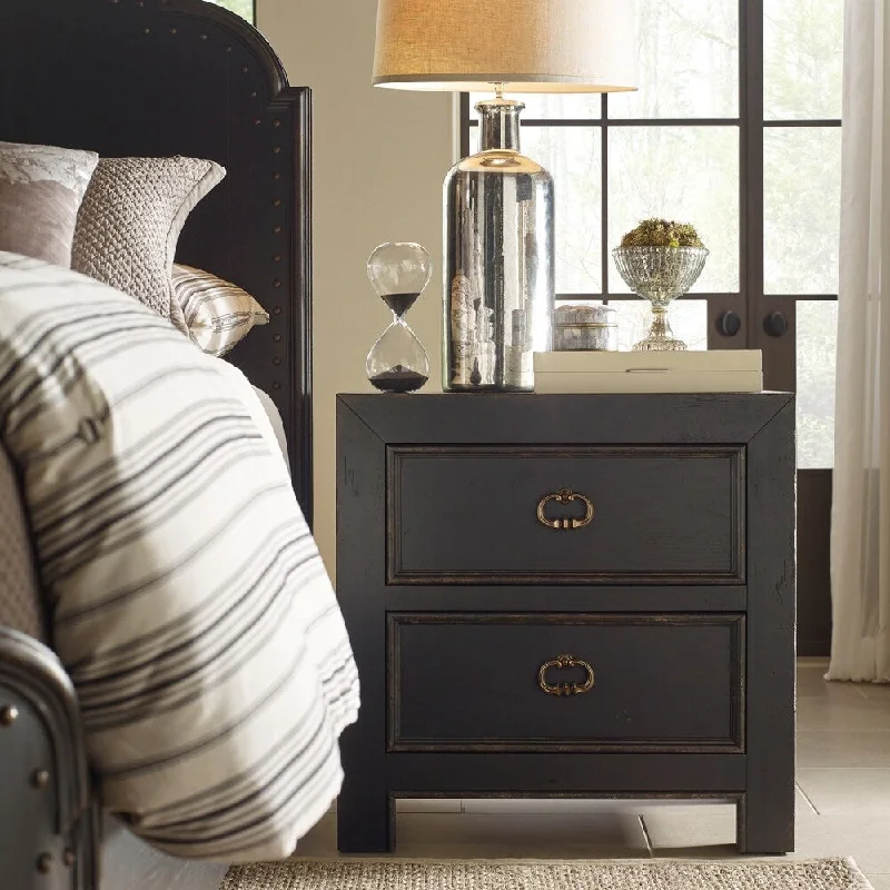 Bishop Hills Traditional Rustic Kettle Black Nightstand