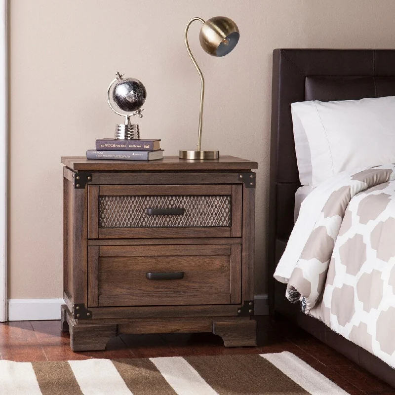 Carbon Loft Ostwald Antiqued Whiskey Maple Double-drawer Nightstand