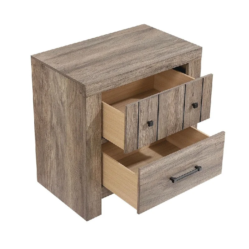 Carbon Loft Wyverna Rustic Oak 2-drawer Nightstand