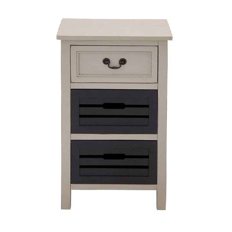 Casa Cortes Oxford 3-drawer Solid Wood Two-tone Night Stand