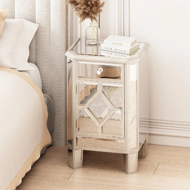 Champagne Mirrored Nightstand