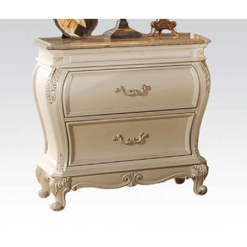 Chantelle Nightstand in Pearl White,High quality and durable, simple atmosphere