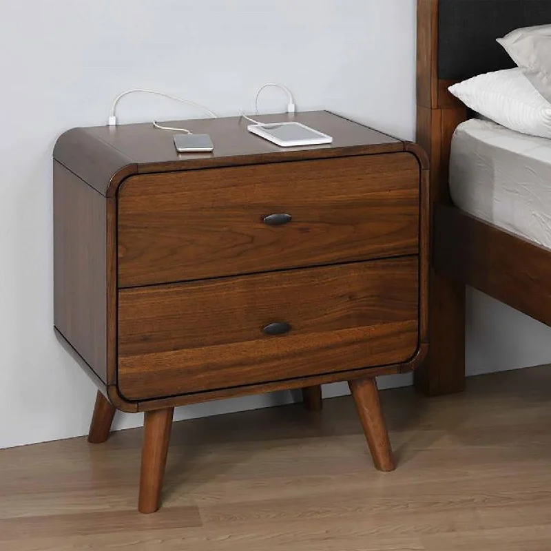 Edward Dark Walnut 2-drawer Nightstand