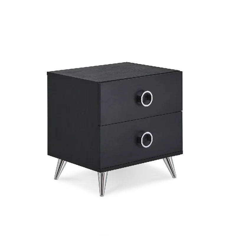 Elms Nightstand, One Size, Black