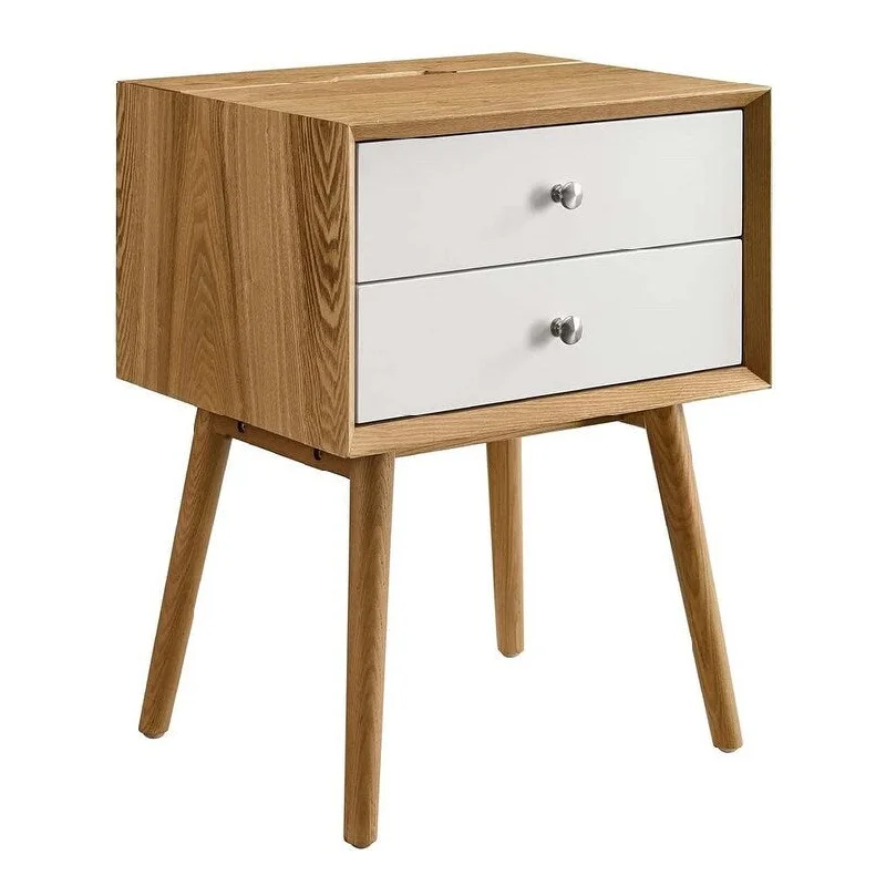 Ember Wood Nightstand, Natural White