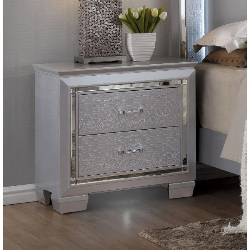 Esme Night Stand in Silver