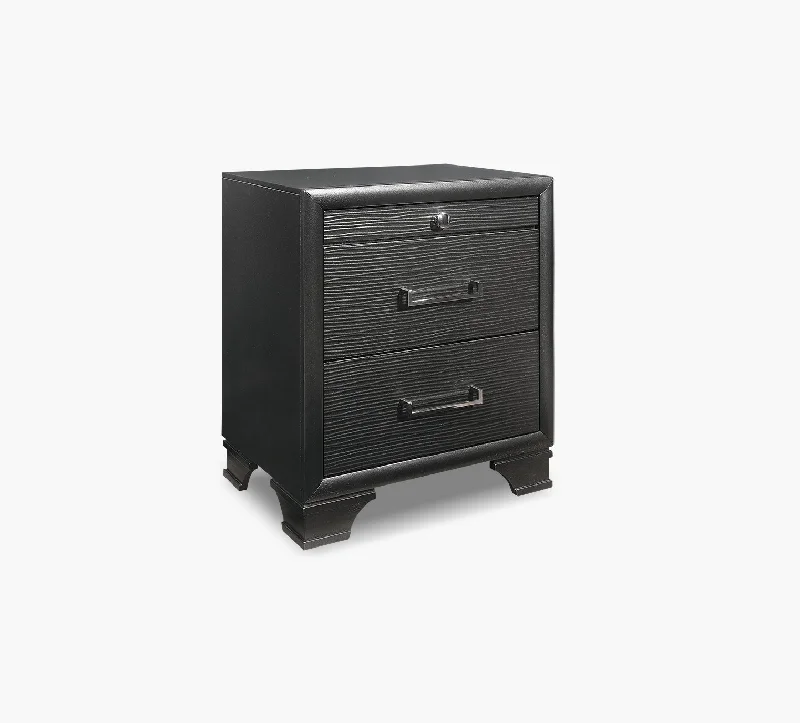 Jordyn Grey 3 Drawer Nightstand