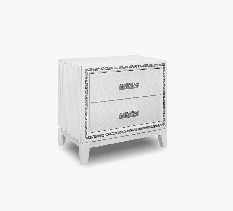 Lily White 2 Drawer Nightstand