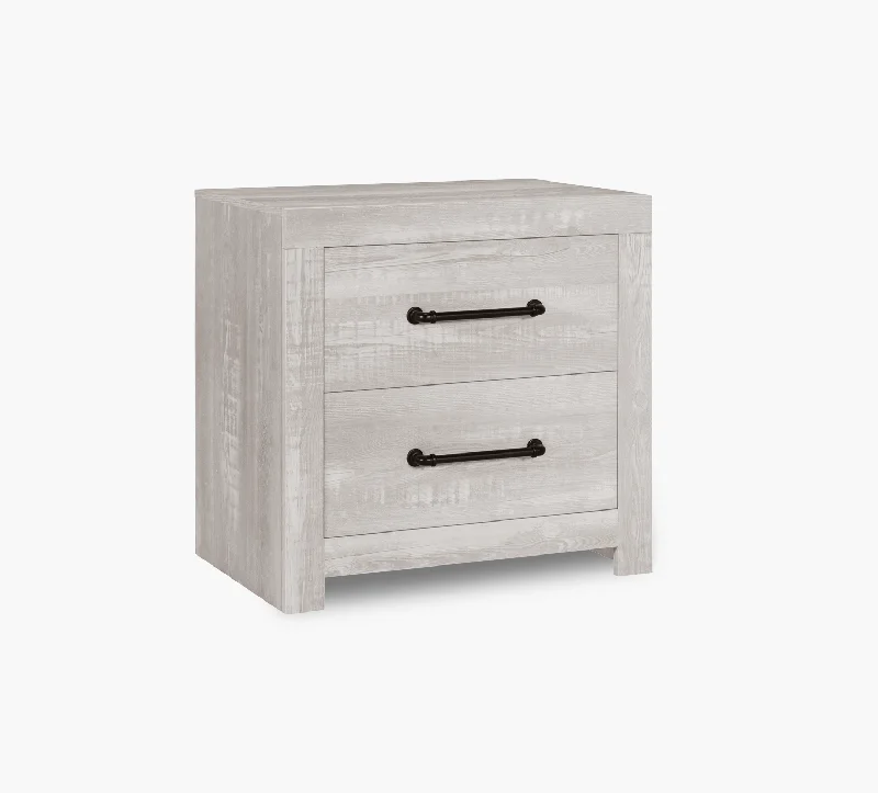 Linwood Light Grey 2 Drawer Nightstand