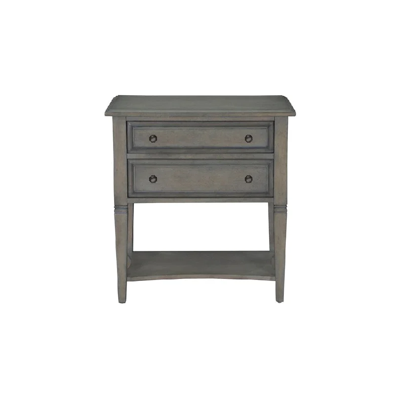 Magnussen Home Furnishings Hancock Park Weathered Oak Veneer Hardwood 2-drawer Open Nightstand