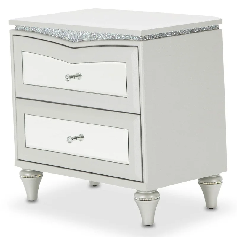 Melrose Plaza Dove Upholstered Nightstand