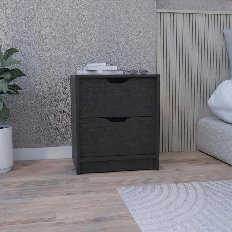 Modern Double Drawer Nightstand