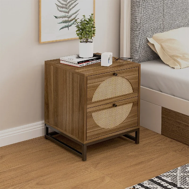 Rattan Nightstand Set of 2