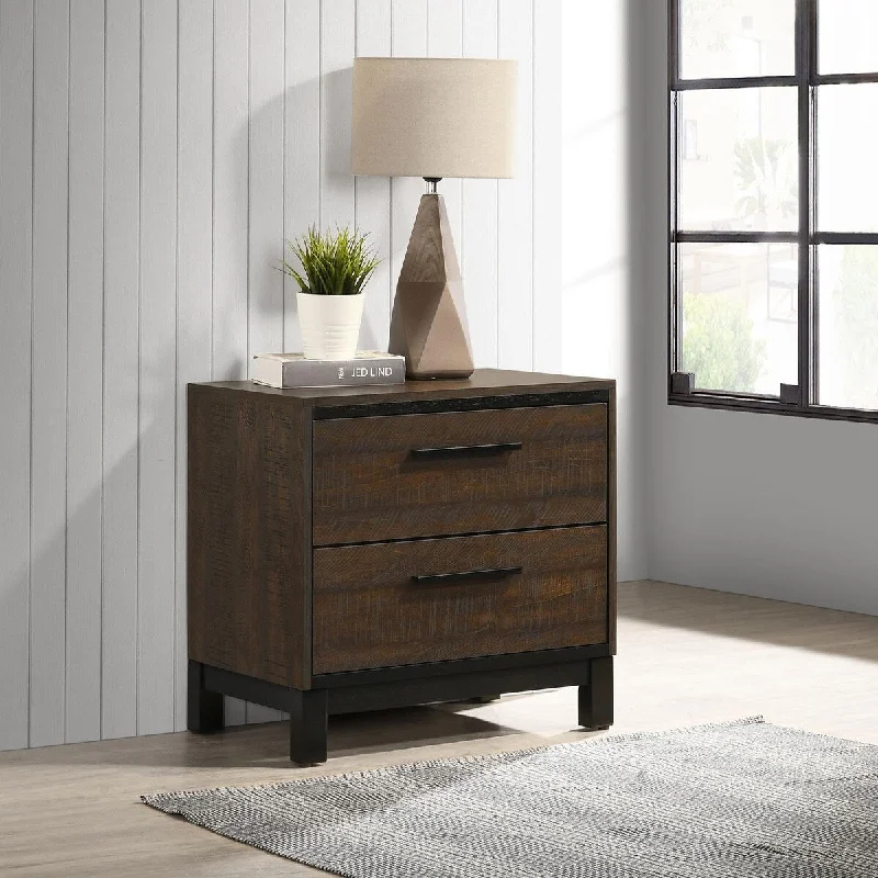 Rollins Rustic Tobacco and Dark Bronze 2-drawer Nightstand