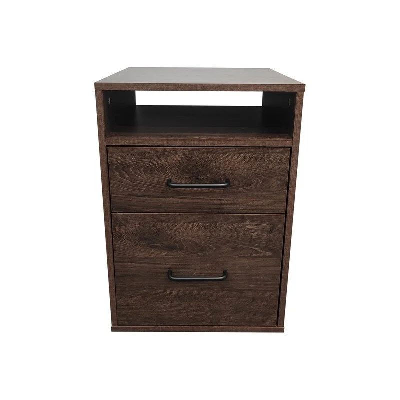 Traditional design Wood 2-drawer Nightstand