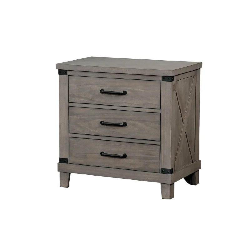 Williams Home Furnishing Bianca Rustic Style Nightstand in Gray Finish