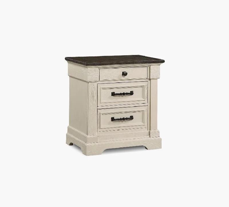 Woodbridge White 3 Drawer Nightstand